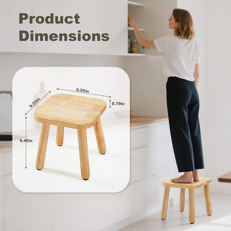 Frogprin Solid Wooden Step Stool for Kids Adults, Short Chair Toddlers Plant Stool, Kids Stool Perfect Matched Sensory Table, Multi-Purpose Sitting for Kitchen Playroom Bathroom Bedroom (2 Pack) - Image 5